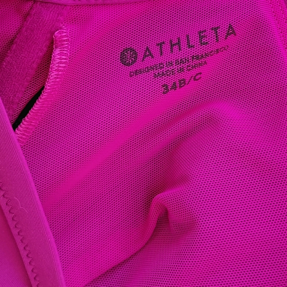Athleta Twist Up Tankini Swim Top Size 34 B/C Pink Fuchsia Magenta NWT - Picture 8 of 12